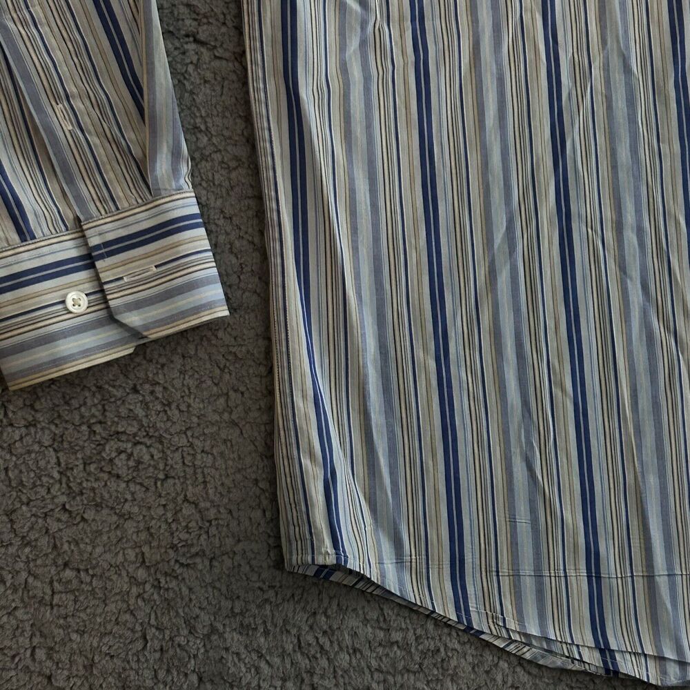 Banana Republic Mens Size XL Long Sleeve Button Down Stripe Blue White Preppy - Picture 6 of 16